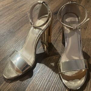 Glaze Gold Stiletto Heels Elegant Sandals